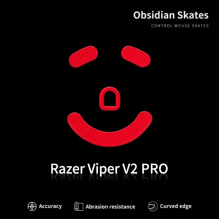 【日本未発売】 X-raypad  Razer Viper V2 PRO用 朱色 0.8mm Obsidian Mouse Skate コントロール マウスソール 【並行輸入品】