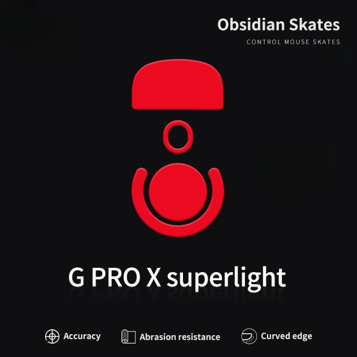 【日本未発売】 X-raypad  Logicool G Pro X Superlight  用 朱色 0.8mm Obsidian Mouse Skate コントロール マウスソール 【並行輸入品】